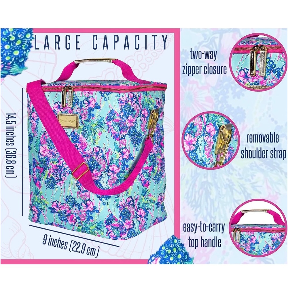 Lilly Pulitzer insulated portable wine cooler NWOT